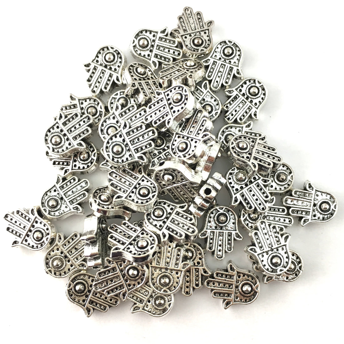 Hamsa Hand Beads, Silver | Bellaire Wholesale