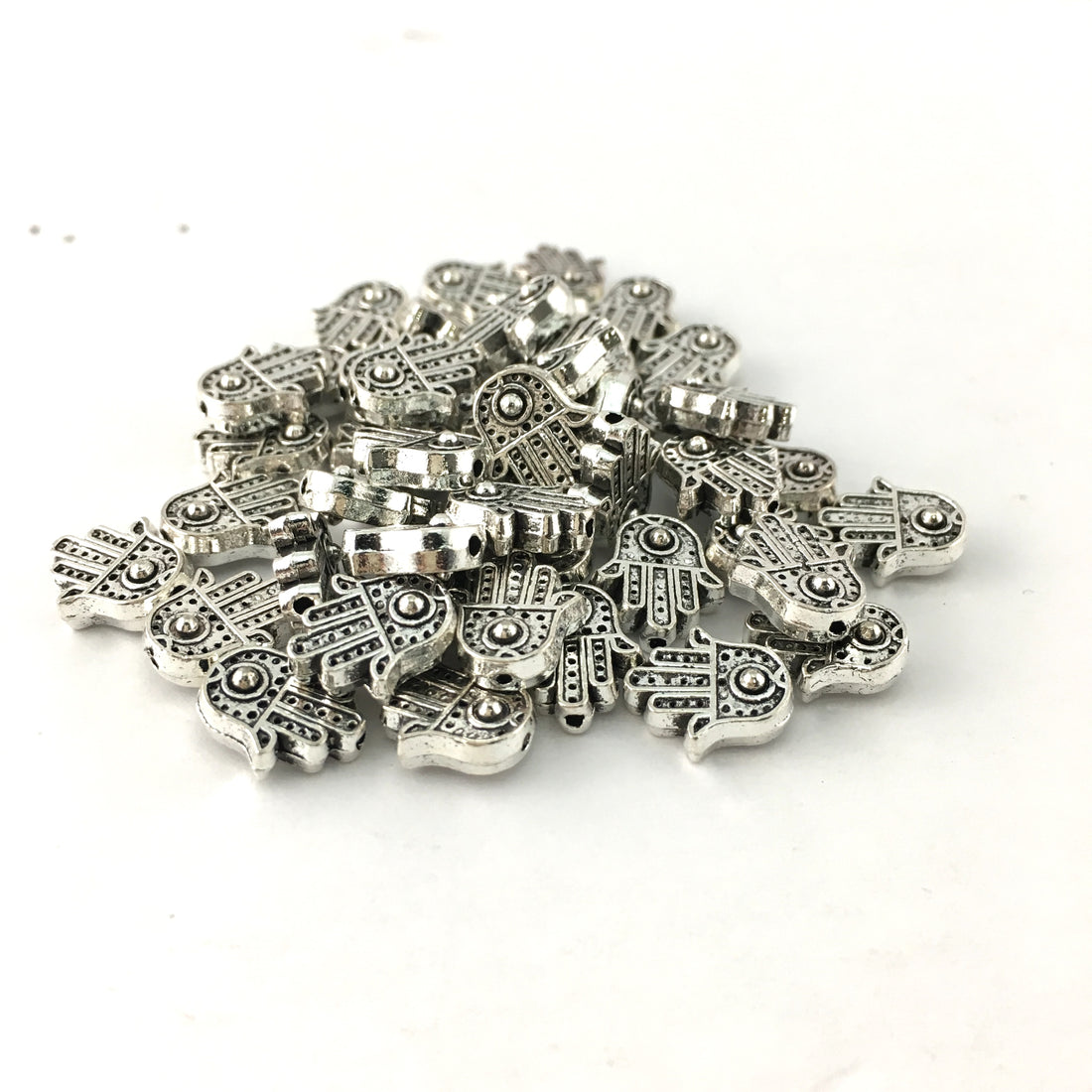 Hamsa Hand Beads, Silver | Bellaire Wholesale