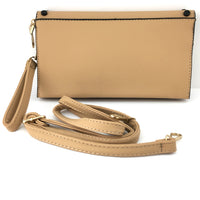 Beige Clutch with Black Button | Bellaire Wholesale