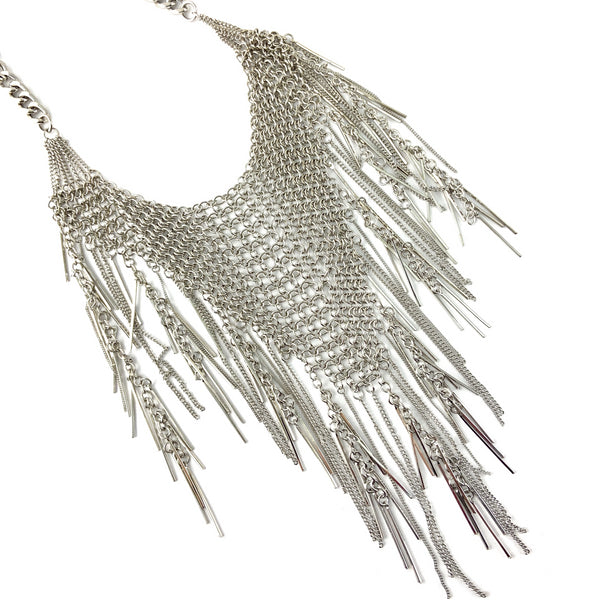 Long Chainmaille Necklace, Silver | Bellaire Wholesale