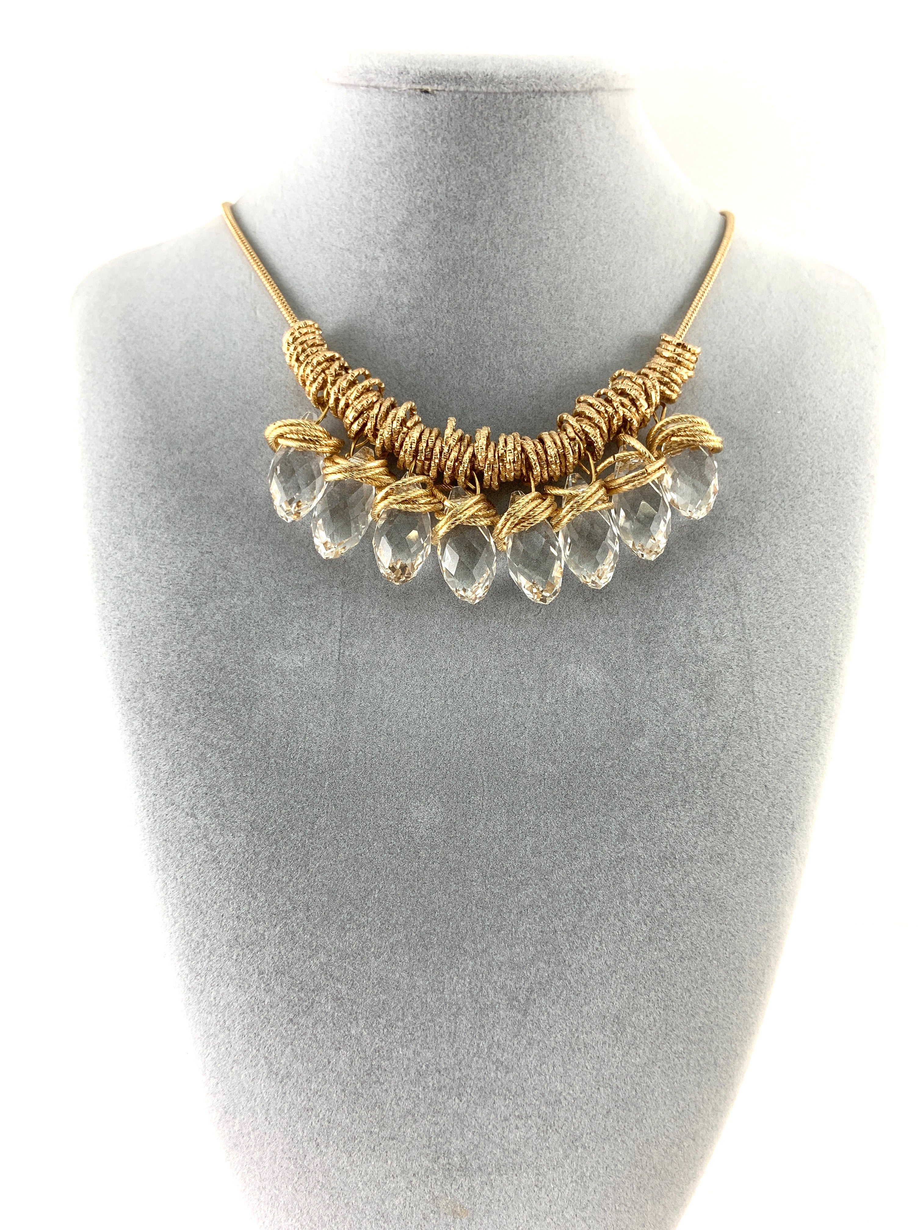 Gold Crystal Drop Necklace | Bellaire Wholesale