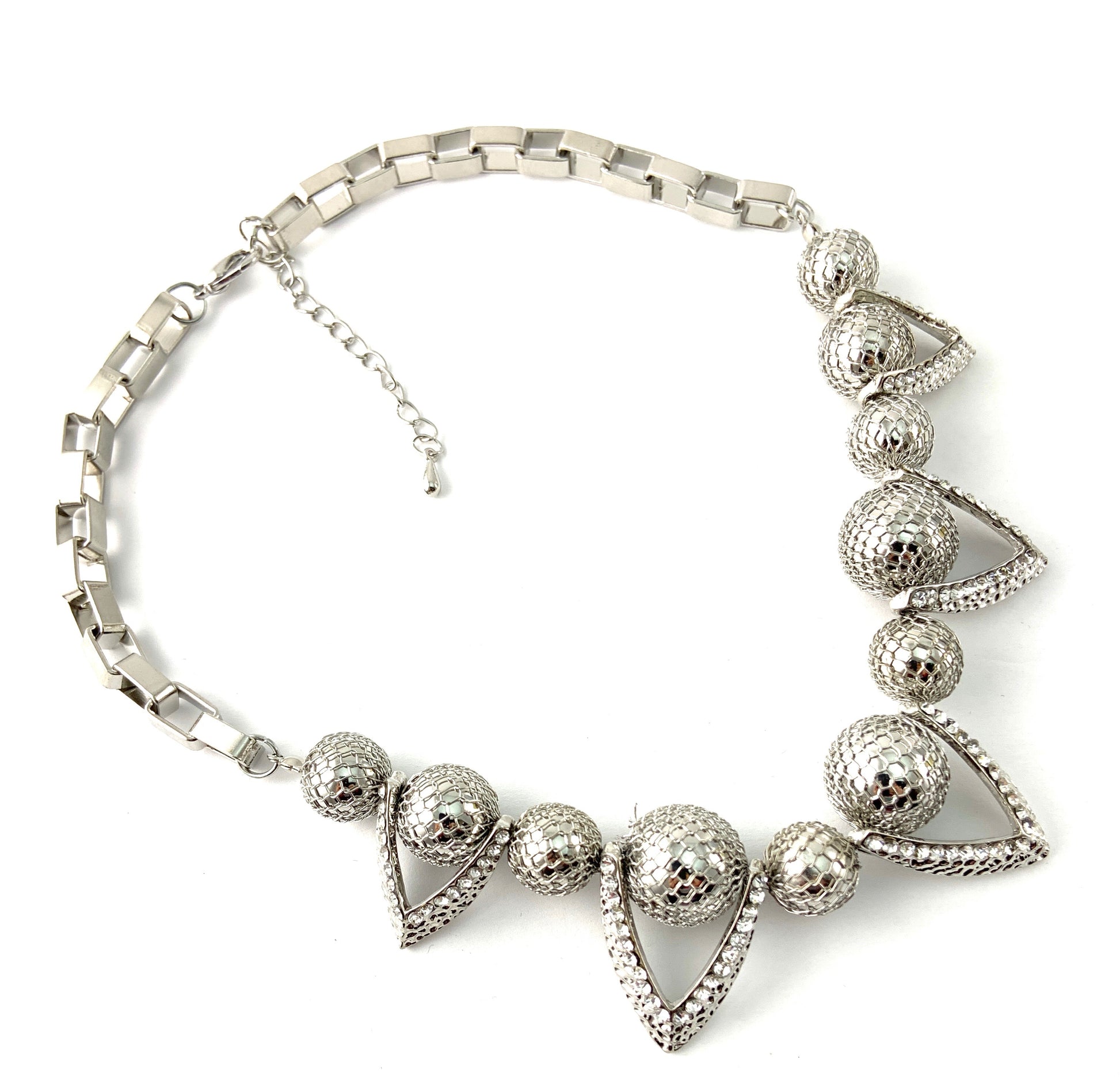 Filigree Ball Necklace with Crystals, Silver | Bellaire Wholesale