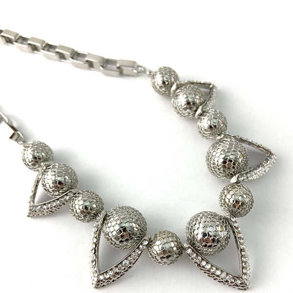 Filigree Ball Necklace with Crystals, Silver | Bellaire Wholesale