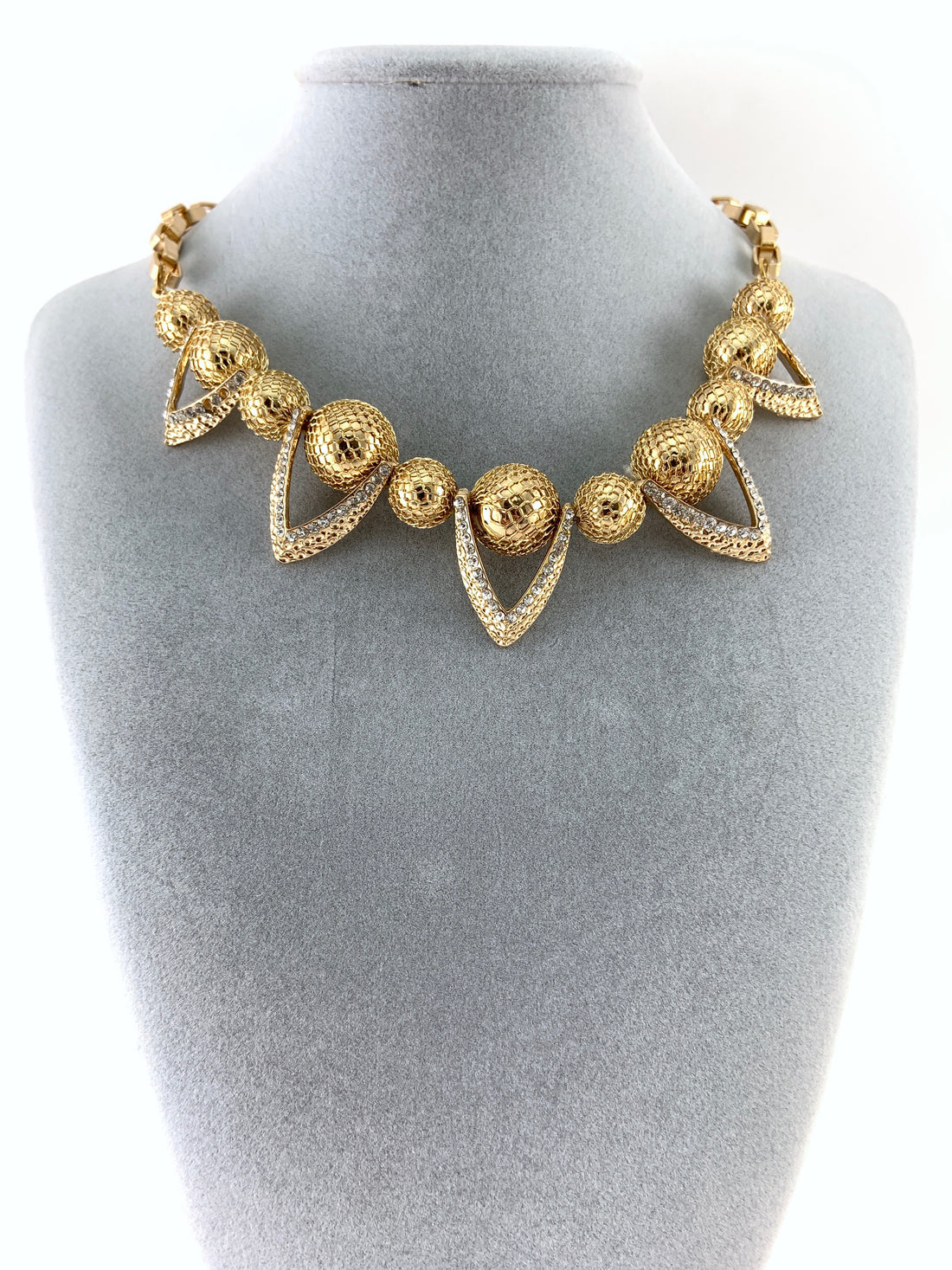 Filigree Ball Necklace with Crystals, Gold | Bellaire Wholesale
