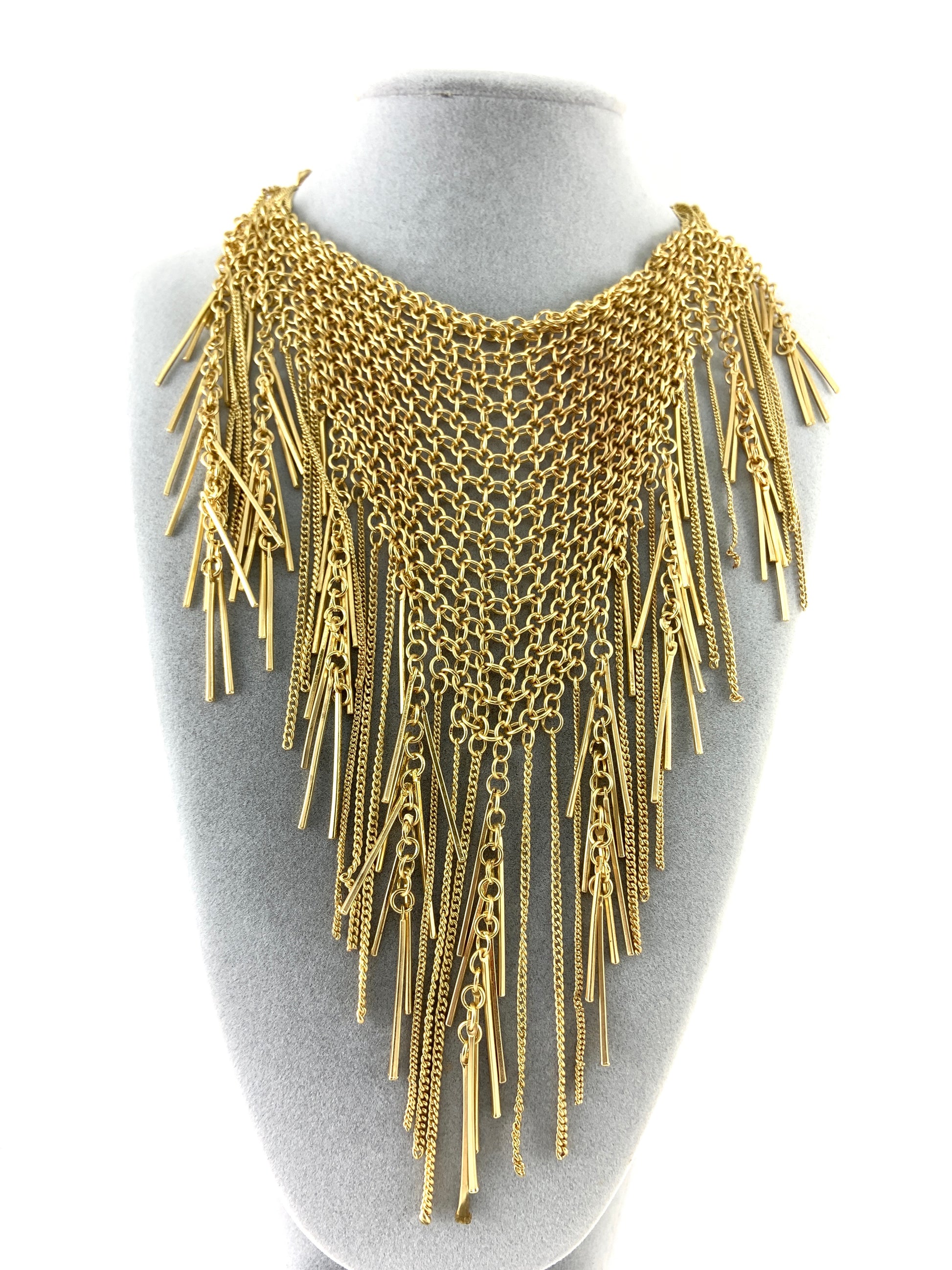 Long Chainmaille Necklace, Gold | Bellaire Wholesale