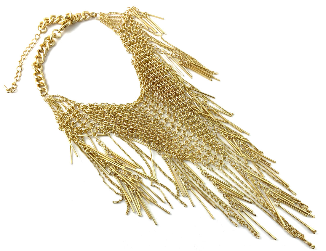 Long Chainmaille Necklace, Gold | Bellaire Wholesale