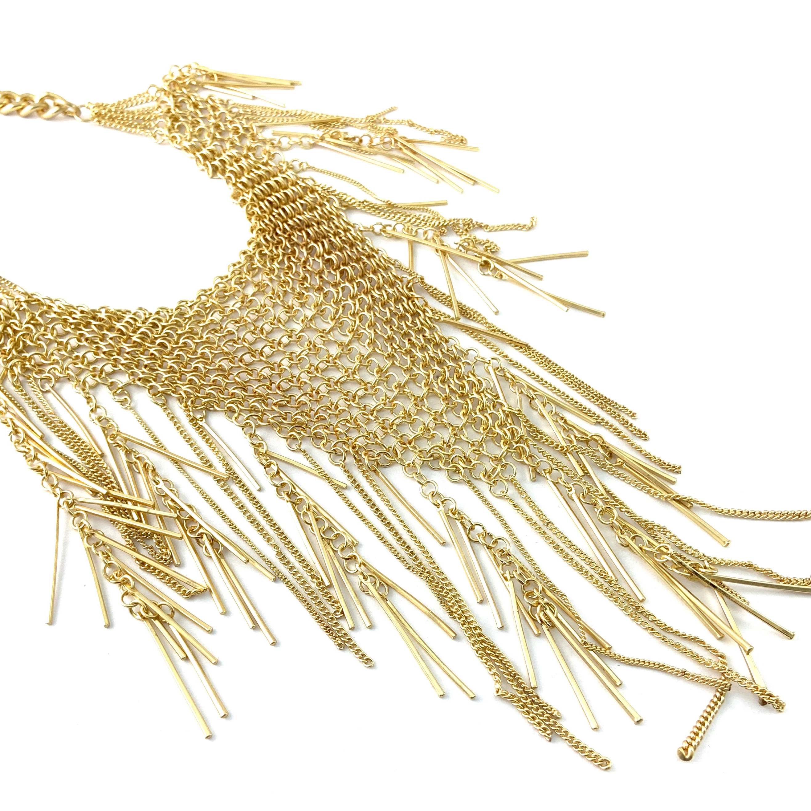 Long Chainmaille Necklace, Gold | Bellaire Wholesale