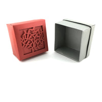 Square Laser Cut Burgundy Paper Gift Box | Bellaire Wholesale