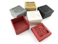 Square Laser Cut Burgundy Paper Gift Box | Bellaire Wholesale