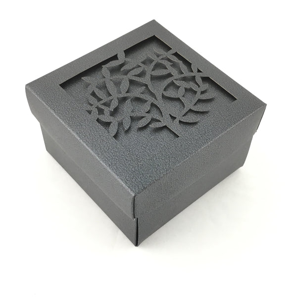 Square Laser Cut Black Paper Gift Box | Bellaire Wholesale
