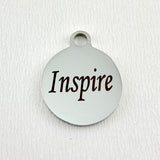 Inspire Engraved Steel Charm Laser Engraved Charm | Bellaire Wholesale