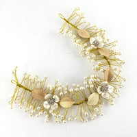 Gold Flexible Pearl Hair Vine, Bridal Hair Piece | Bellaire Wholesale