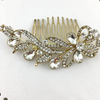 Gold Crystal Hair Comb, Bridal Hair Piece | Bellaire Wholesale