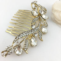 Gold Crystal Hair Comb, Bridal Hair Piece | Bellaire Wholesale