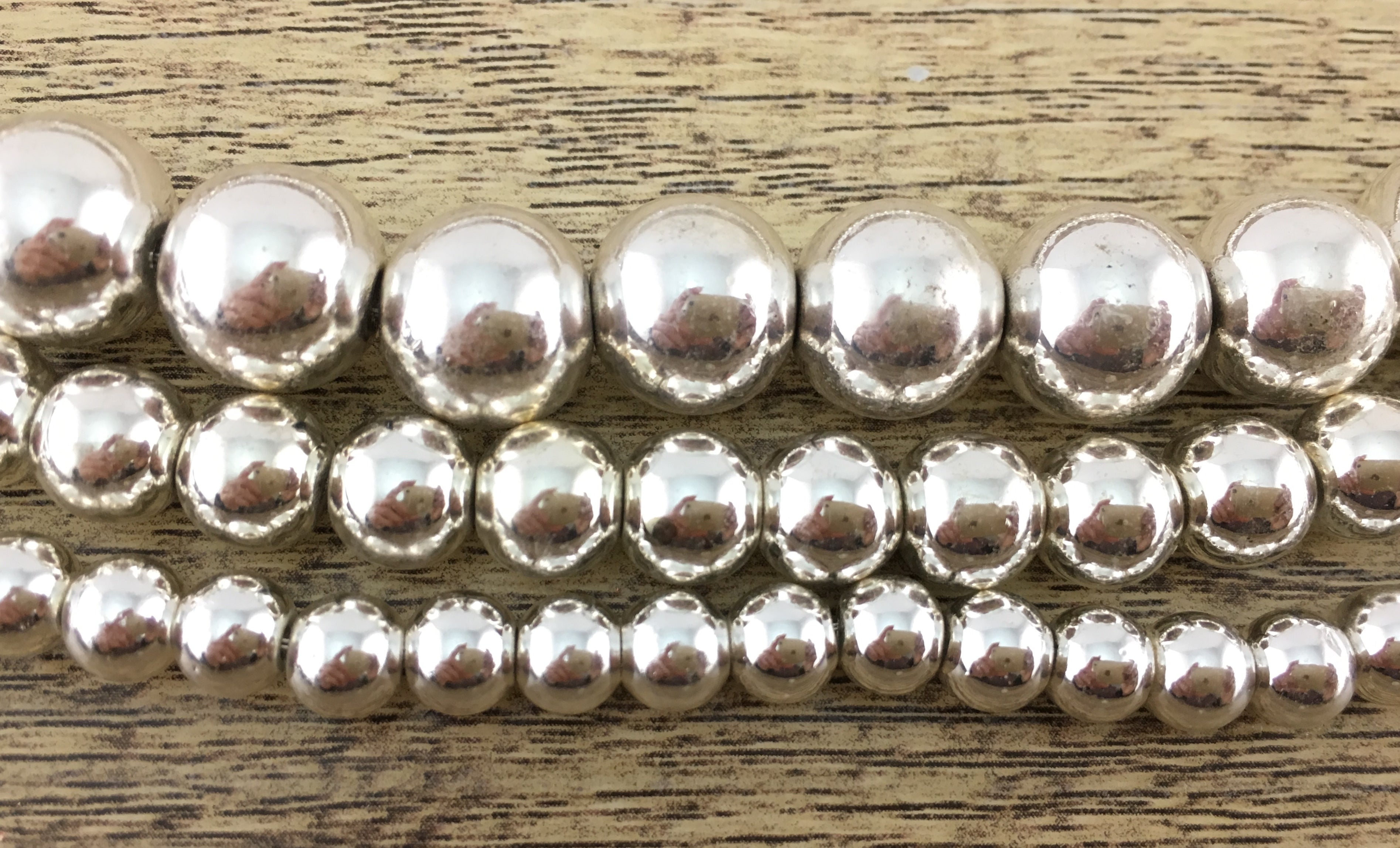 12mm Silver Hematite Bead | Bellaire Wholesale