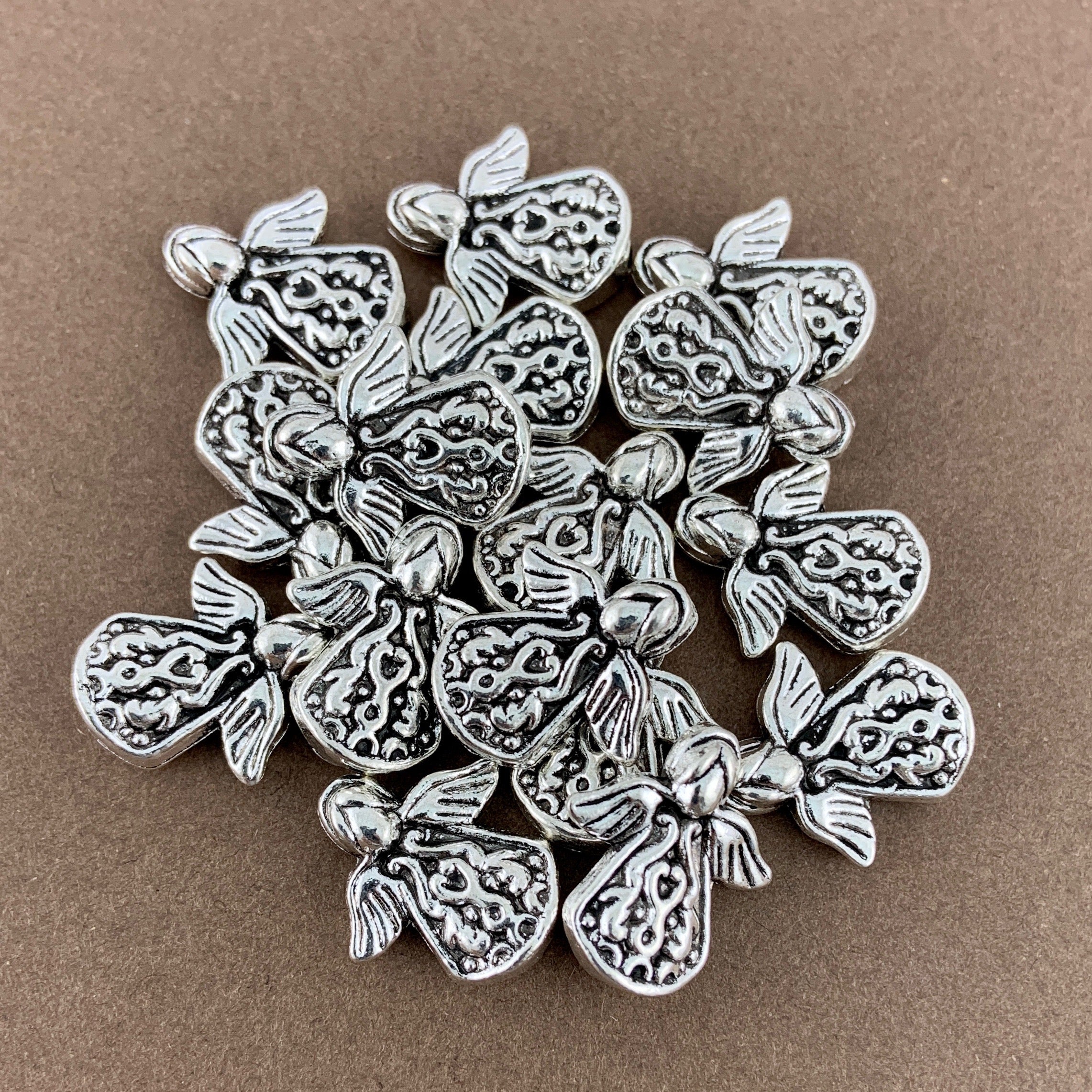 Angel Beads with Wings, Antique Silver Bead | Bellaire Wholesale