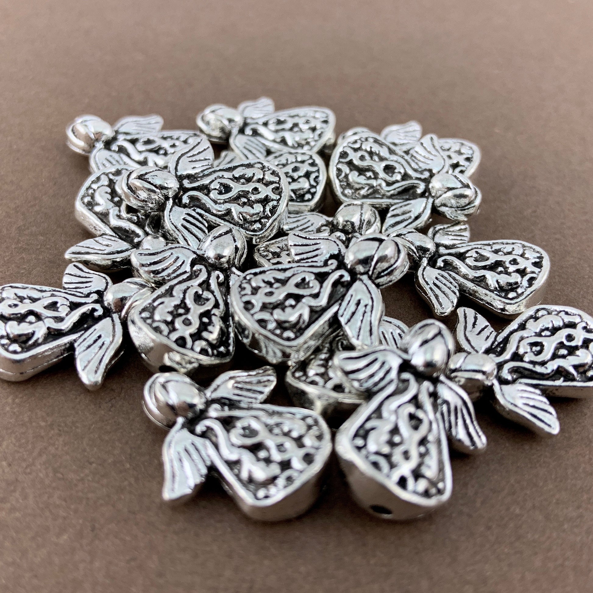 Angel Beads with Wings, Antique Silver Bead | Bellaire Wholesale