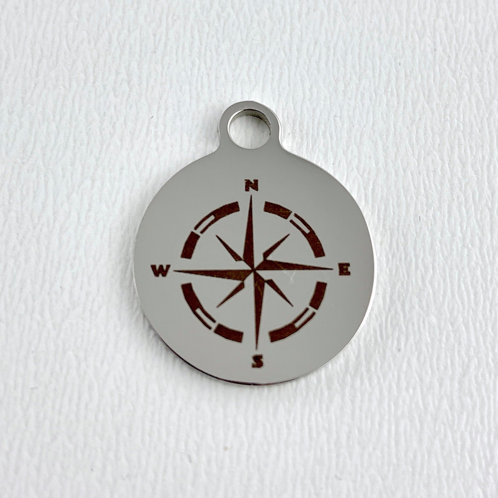 Compass Logo Laser Engraved Charm | Bellaire Wholesale