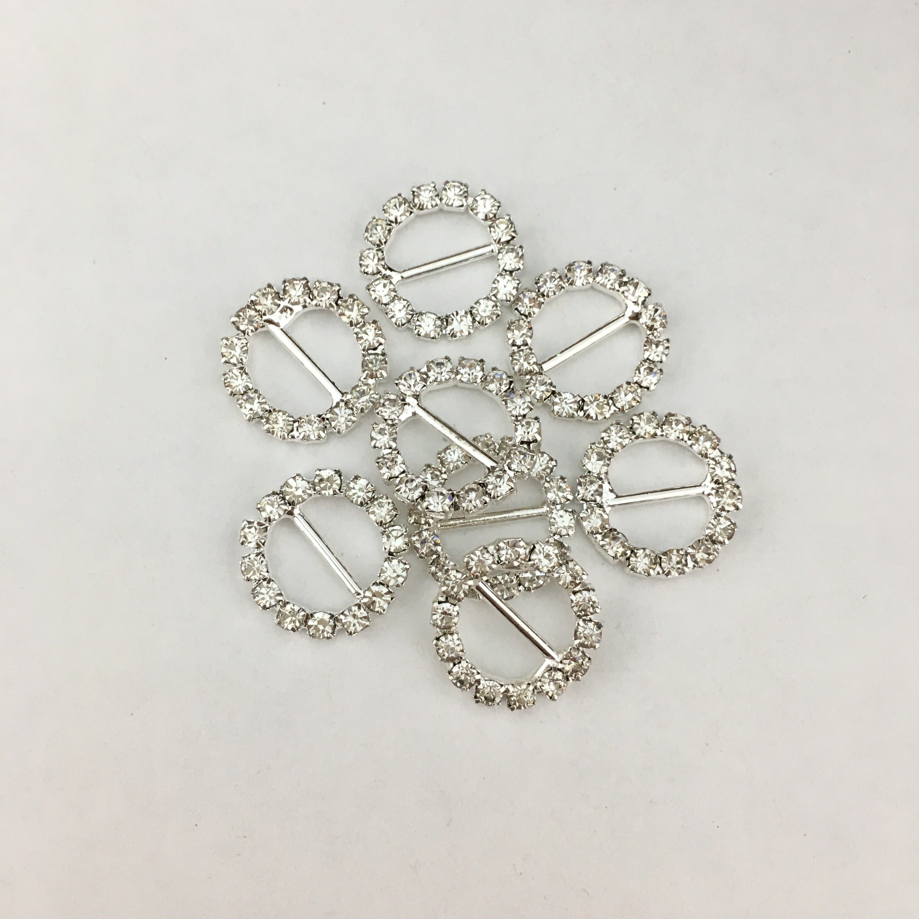 Silver Round Invitation Buckle Embellishments | Bellaire Wholesale