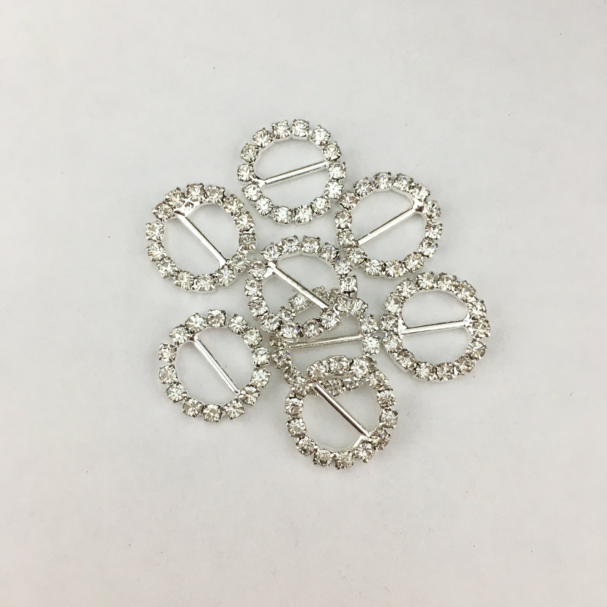Silver Round Invitation Buckle Embellishments | Bellaire Wholesale