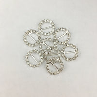 Silver Round Invitation Buckle Embellishments | Bellaire Wholesale