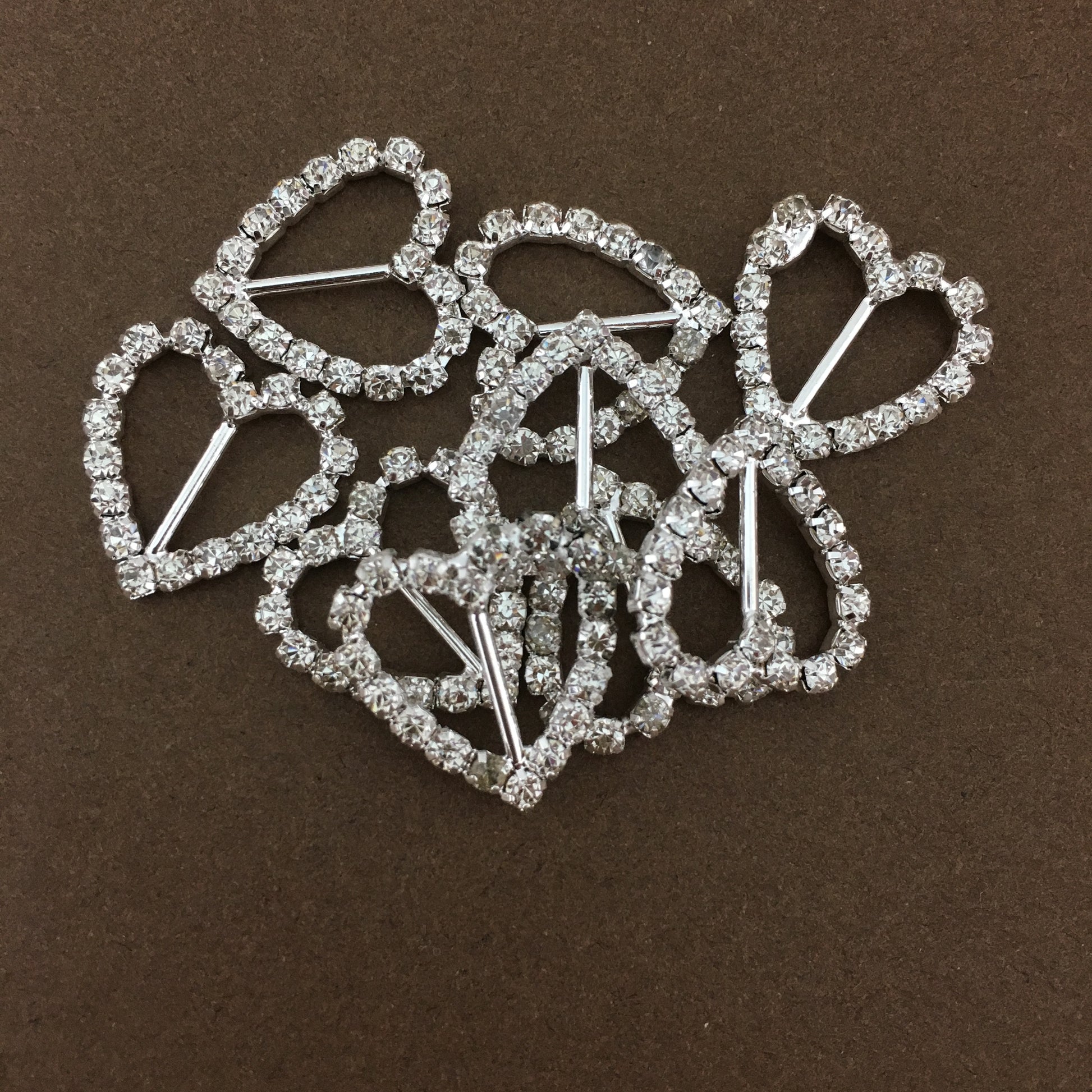 Silver Heart Invitation Buckle Embellishments | Bellaire Wholesale