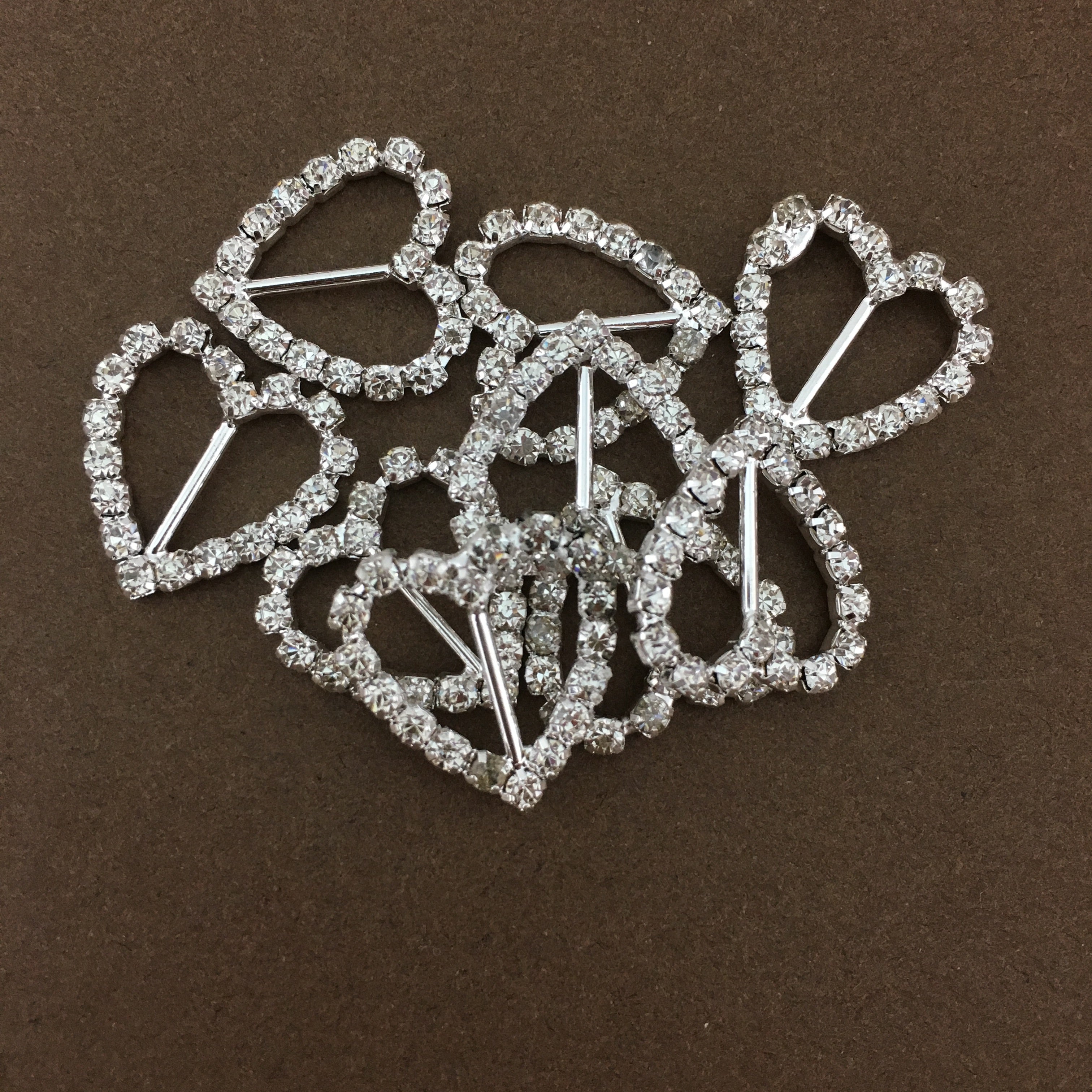 Silver Heart Invitation Buckle Embellishments | Bellaire Wholesale
