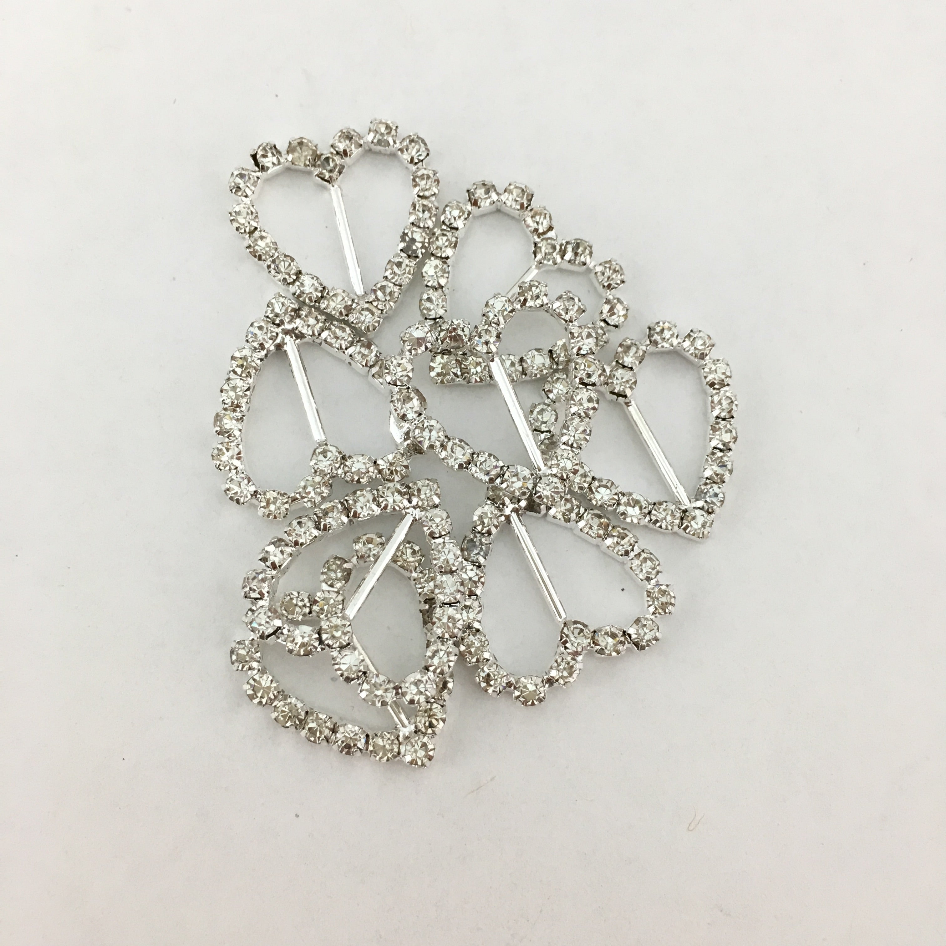 Silver Heart Invitation Buckle Embellishments | Bellaire Wholesale