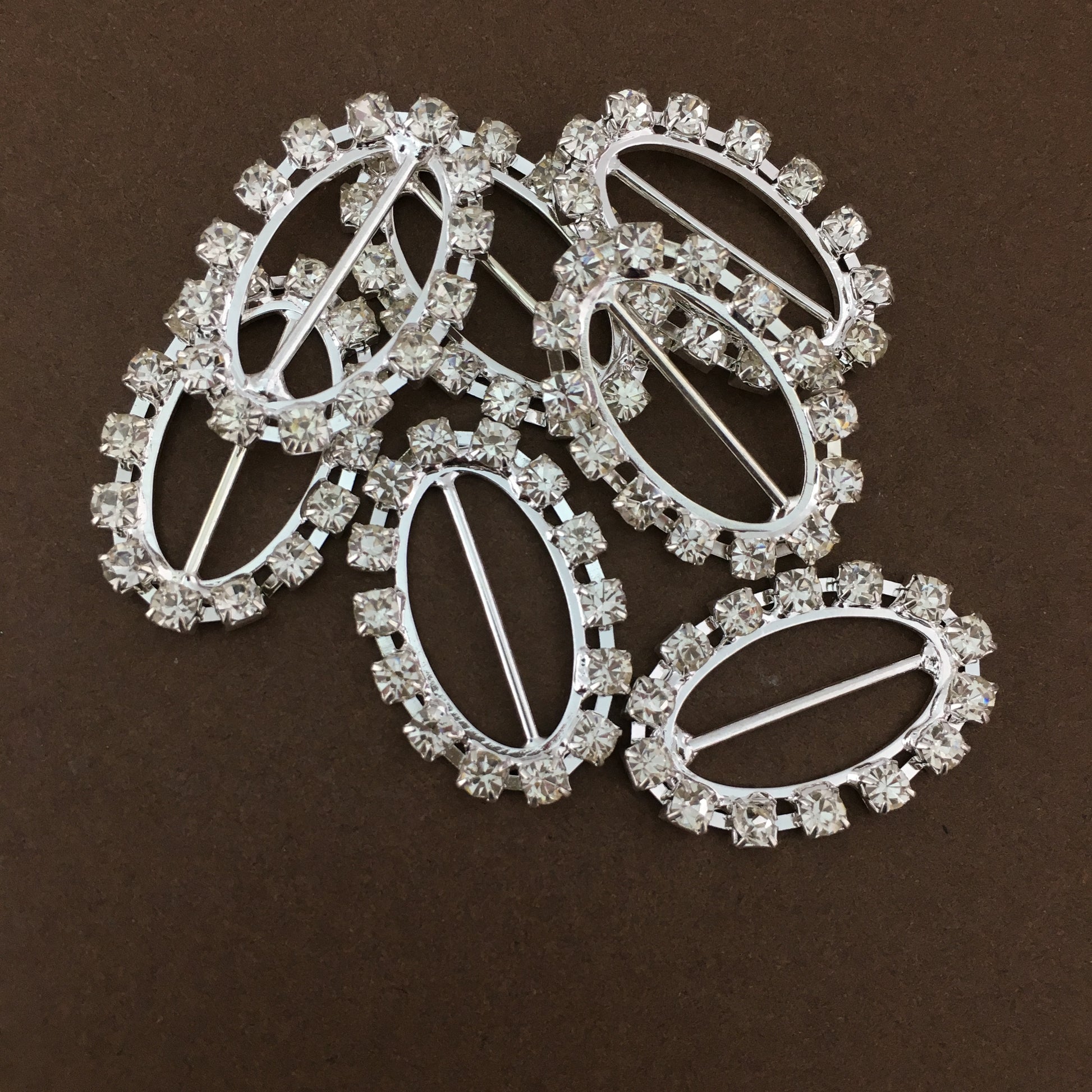 Silver Oval Invitation Buckle Embellishments | Bellaire Wholesale