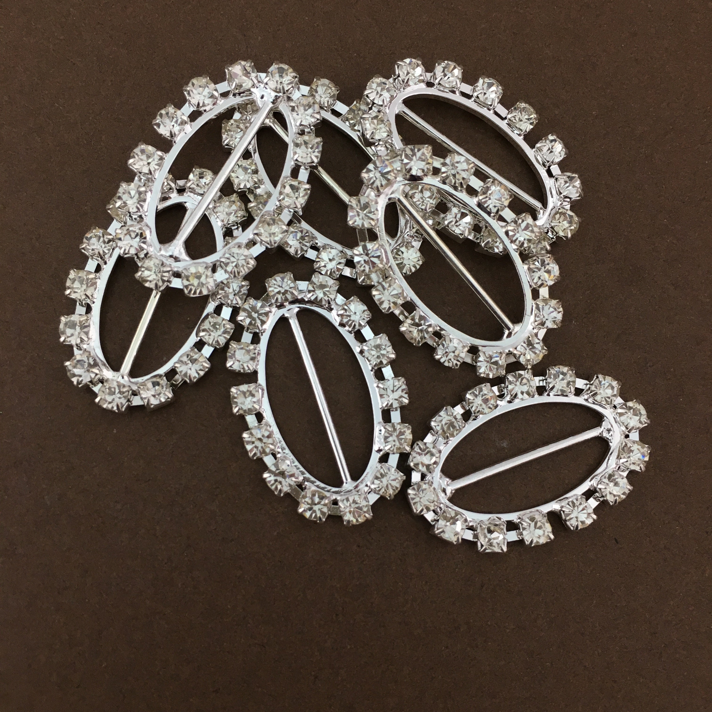 Silver Oval Invitation Buckle Embellishments | Bellaire Wholesale