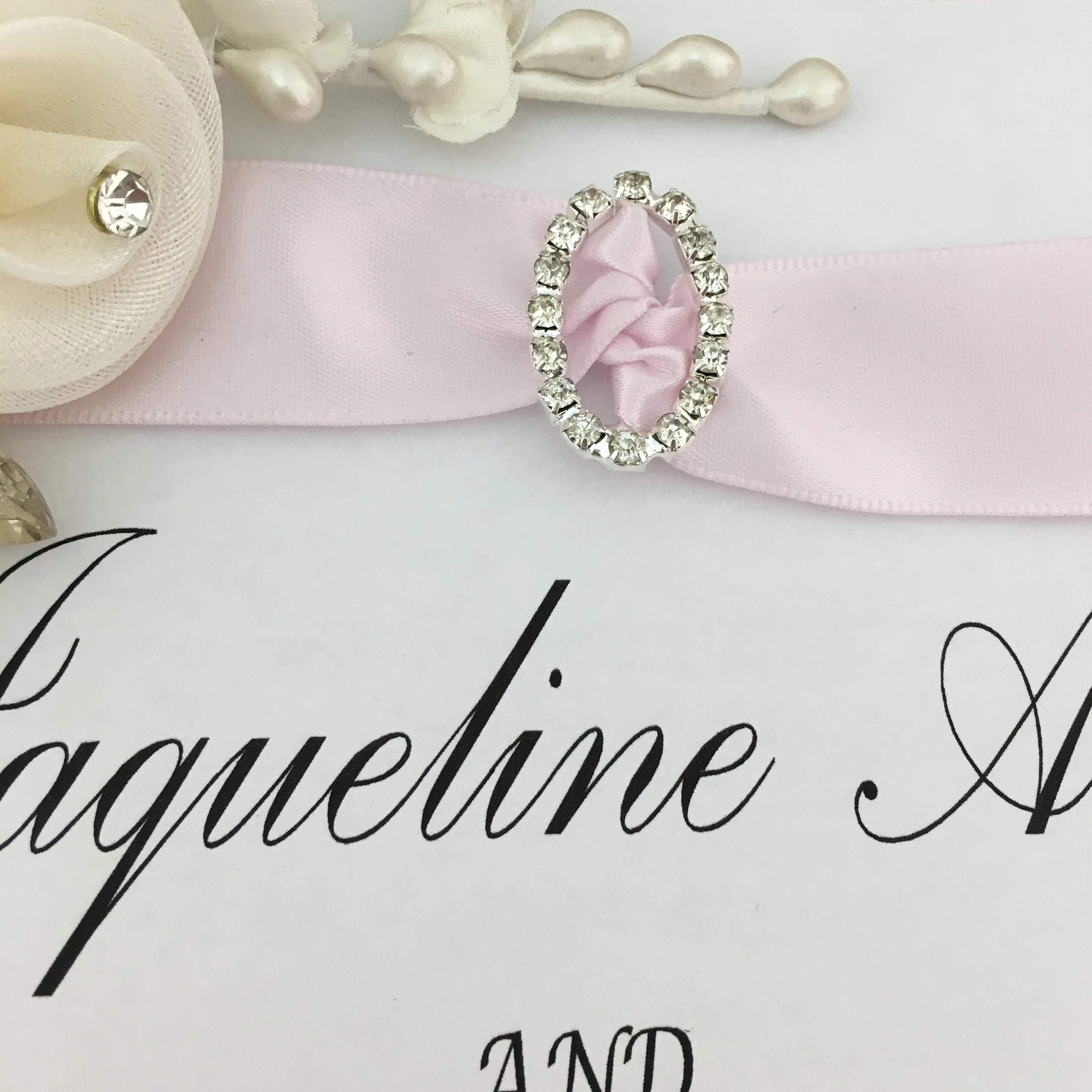 Silver Oval Invitation Buckle Embellishments | Bellaire Wholesale