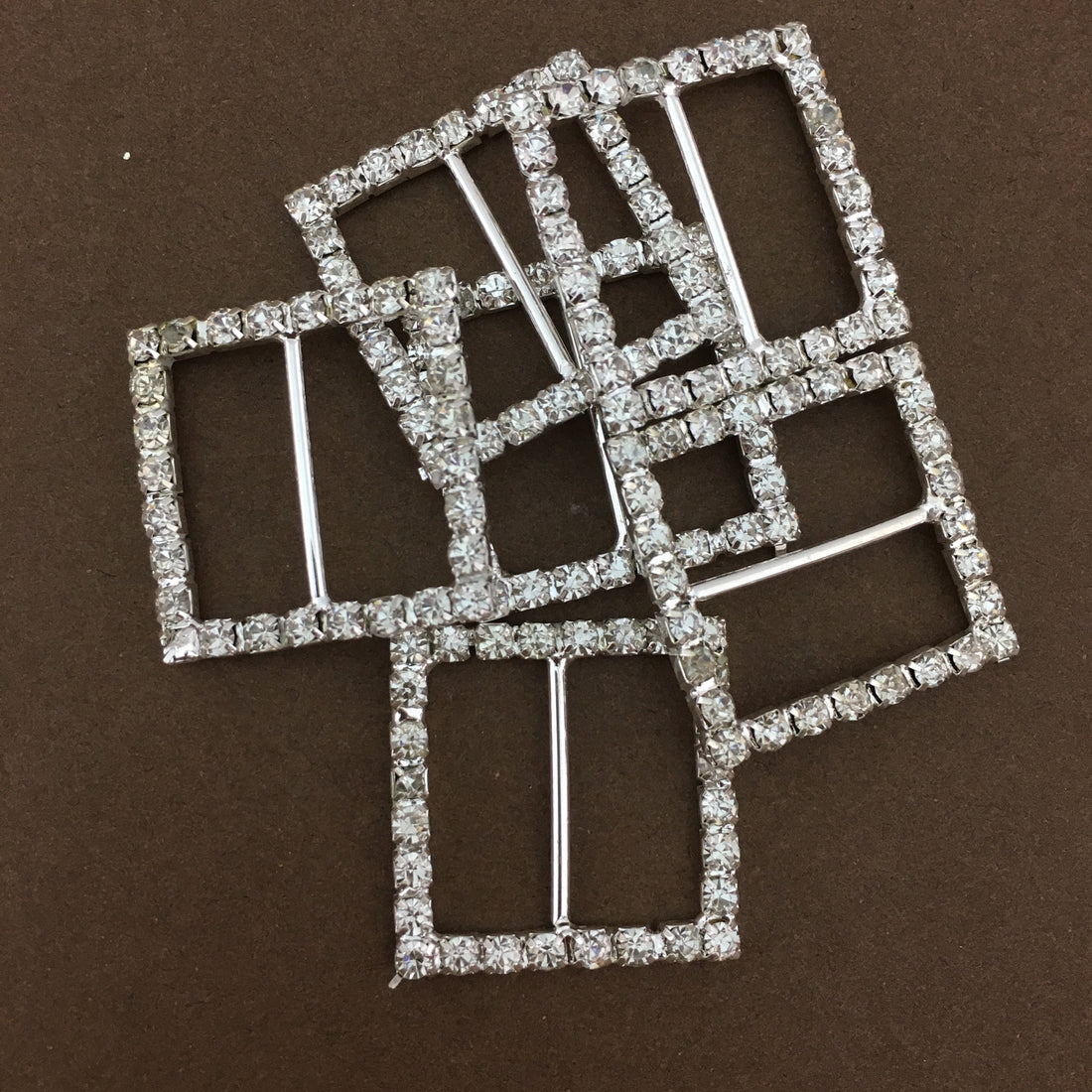 Silver Square Invitation Buckle Embellishments | Bellaire Wholesale