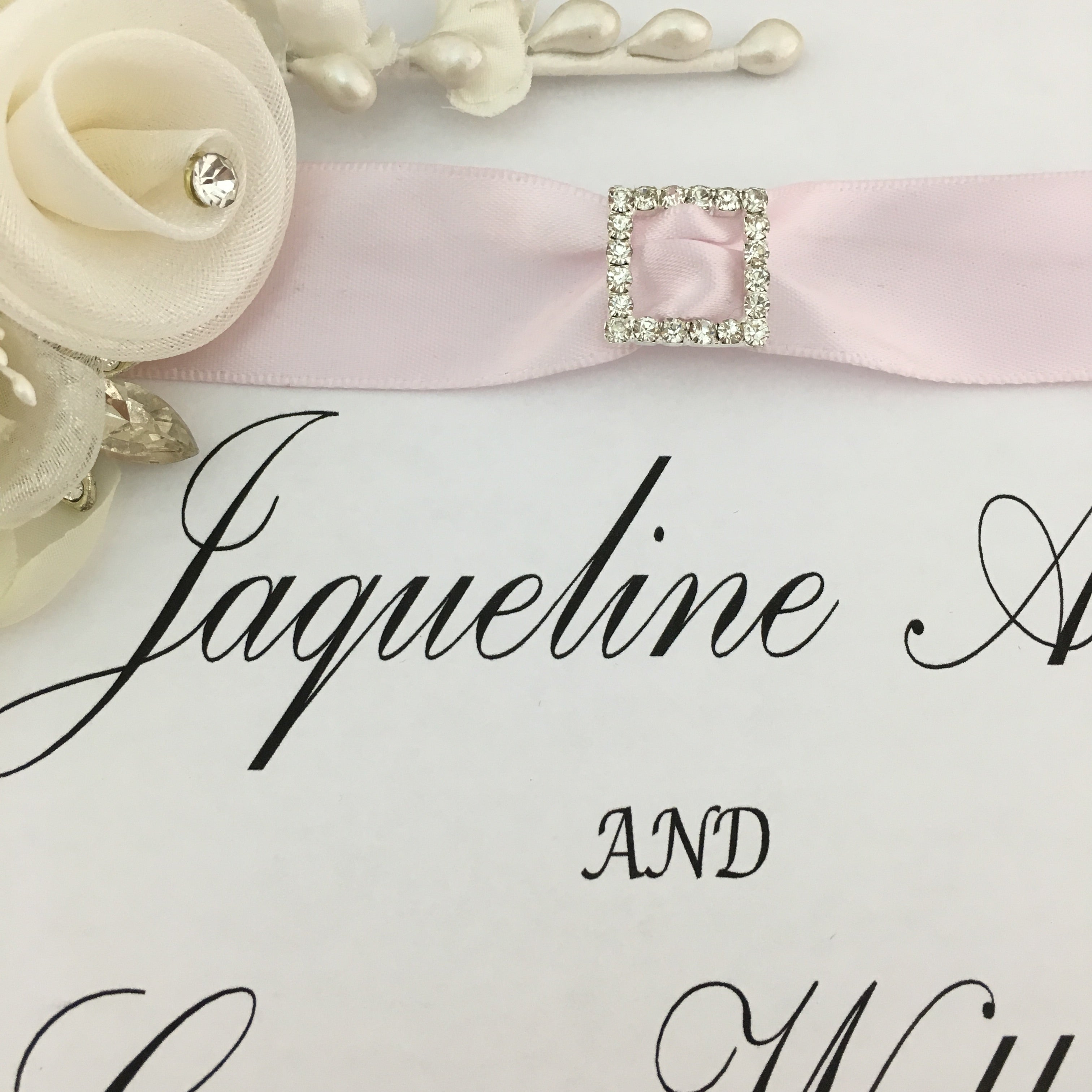 Silver Square Invitation Buckle Embellishments | Bellaire Wholesale