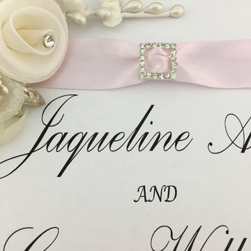 Silver Square Invitation Buckle Embellishments | Bellaire Wholesale
