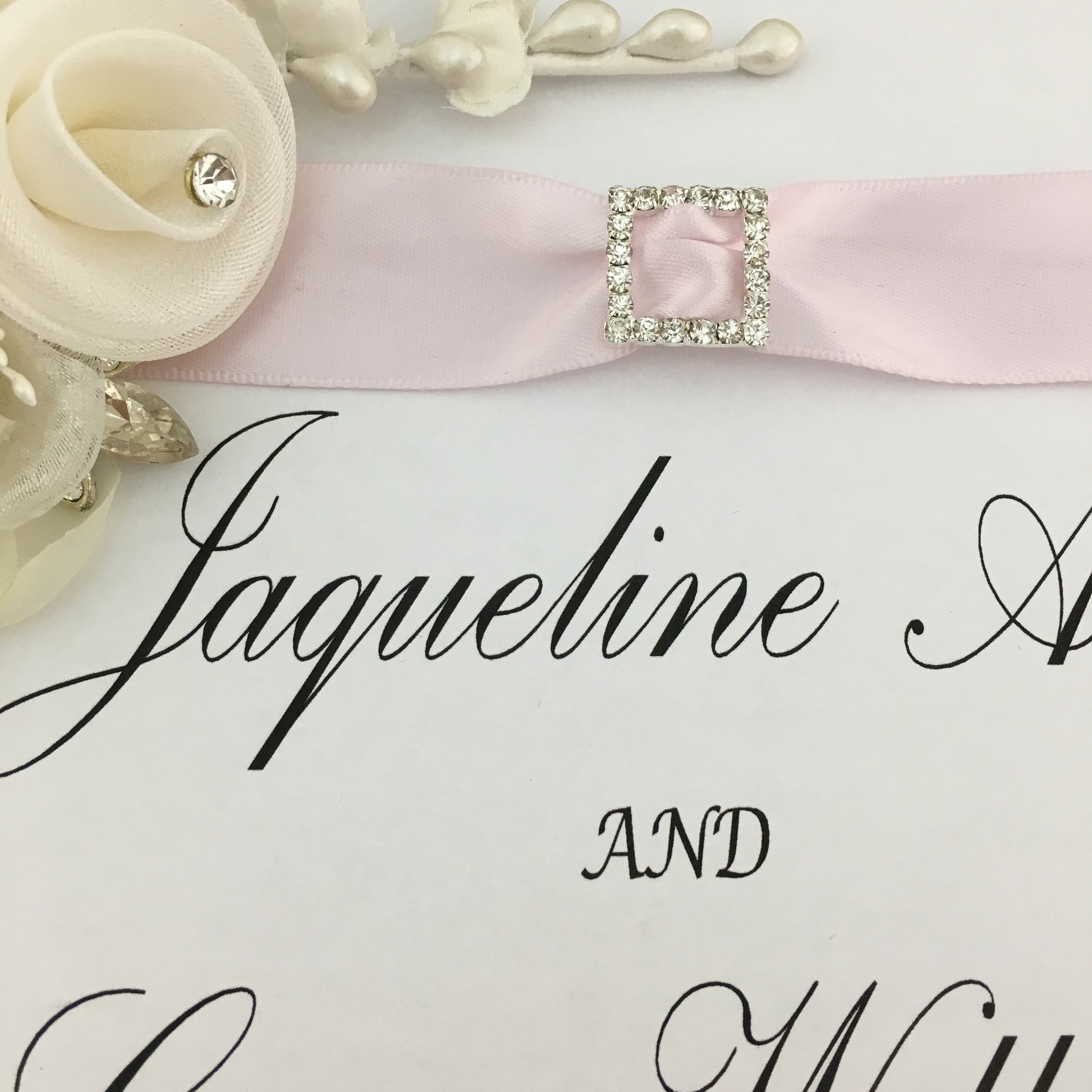 Silver Square Invitation Buckle Embellishments | Bellaire Wholesale