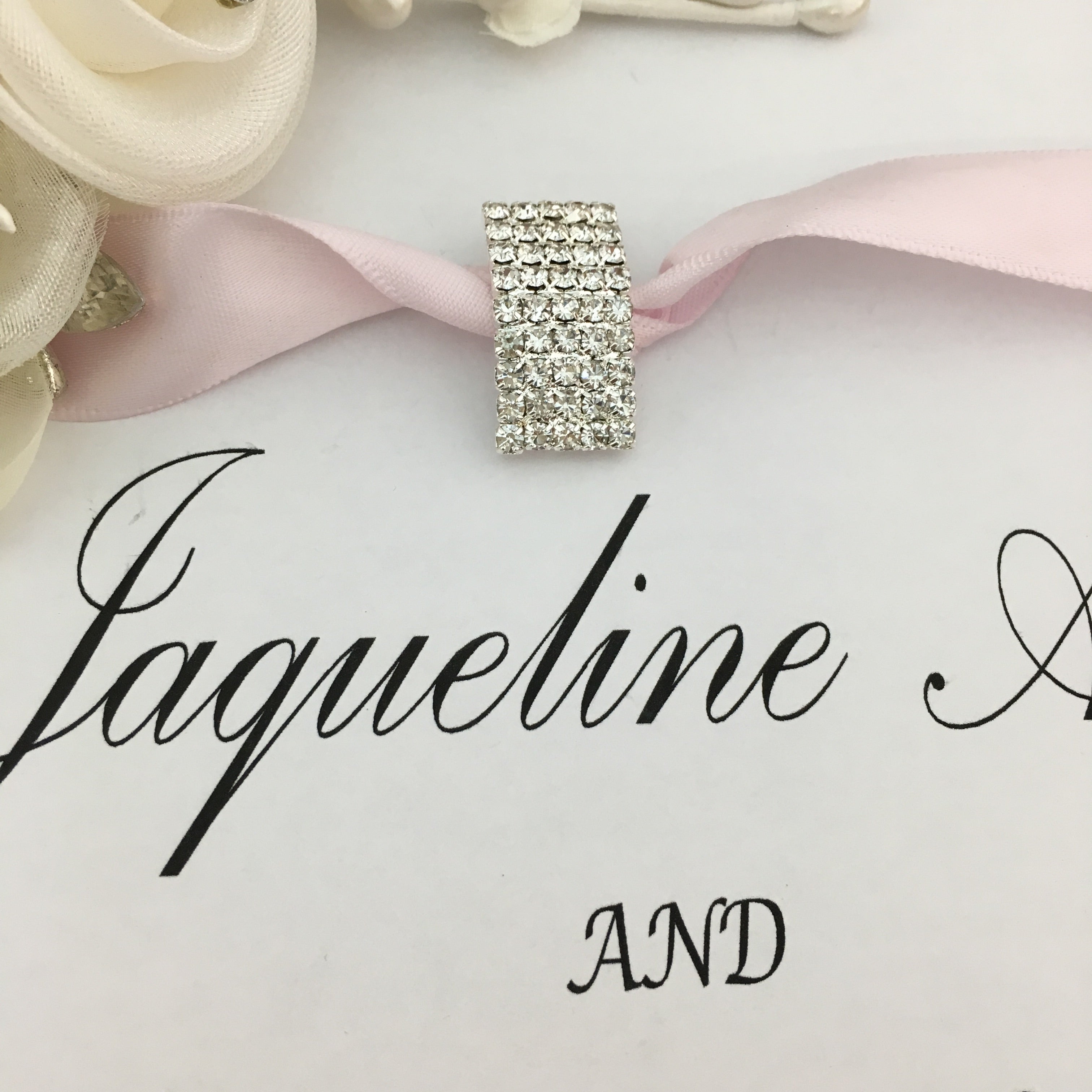 Silver Rectangle Invitation Buckle Embellishments | Bellaire Wholesale