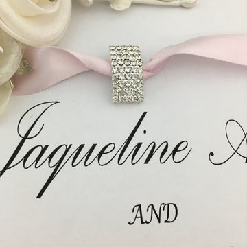 Silver Rectangle Invitation Buckle Embellishments | Bellaire Wholesale