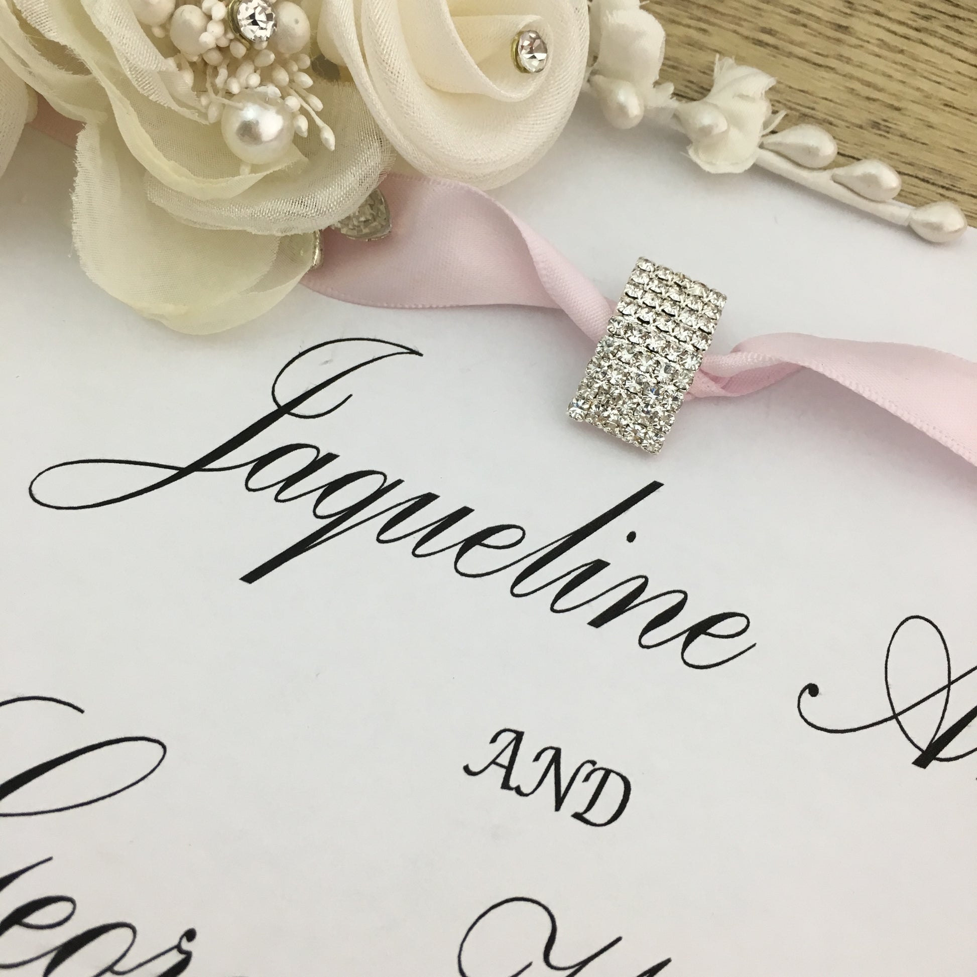 Silver Rectangle Invitation Buckle Embellishments | Bellaire Wholesale