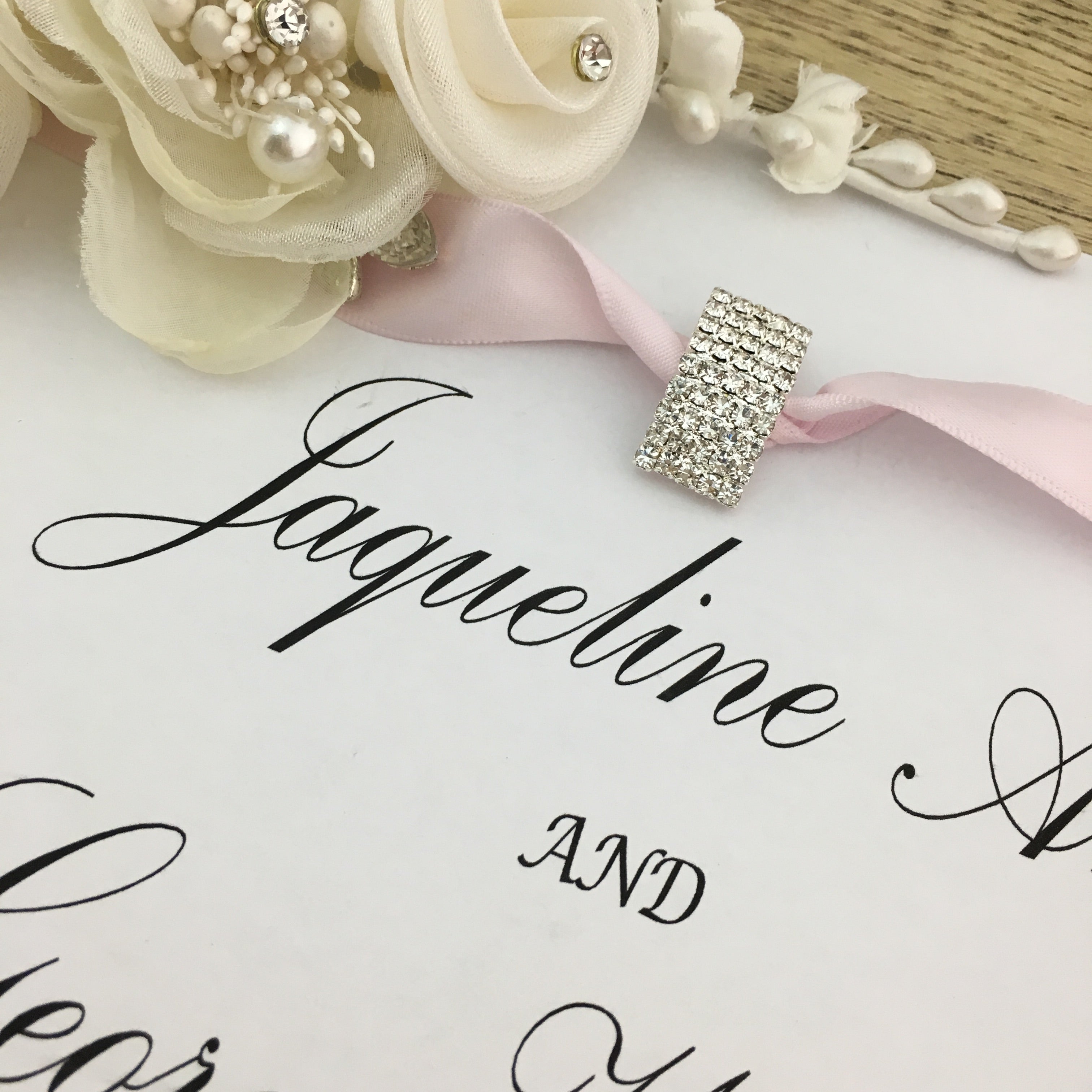 Silver Rectangle Invitation Buckle Embellishments | Bellaire Wholesale