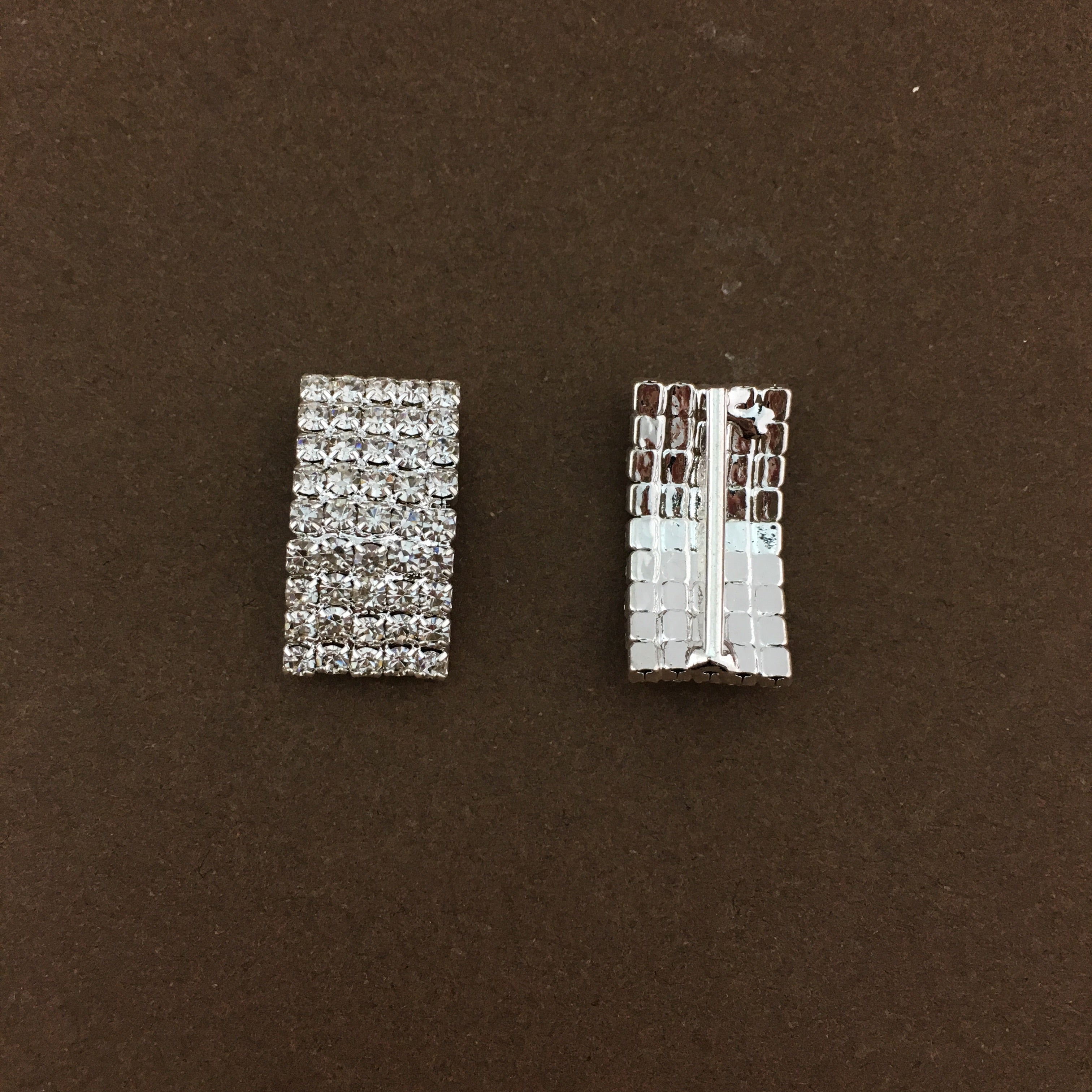 Silver Rectangle Invitation Buckle Embellishments | Bellaire Wholesale