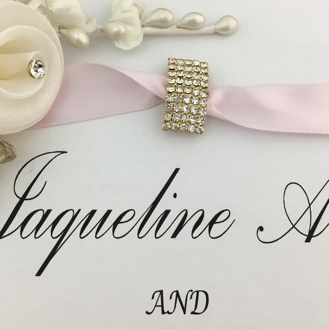 Gold Rectangle Invitation Buckle Embellishments | Bellaire Wholesale