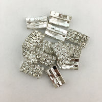 Silver Rectangle Invitation Buckle Embellishments | Bellaire Wholesale