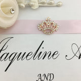 Rose Gold Crown Invitation Buckle Embellishments | Bellaire Wholesale