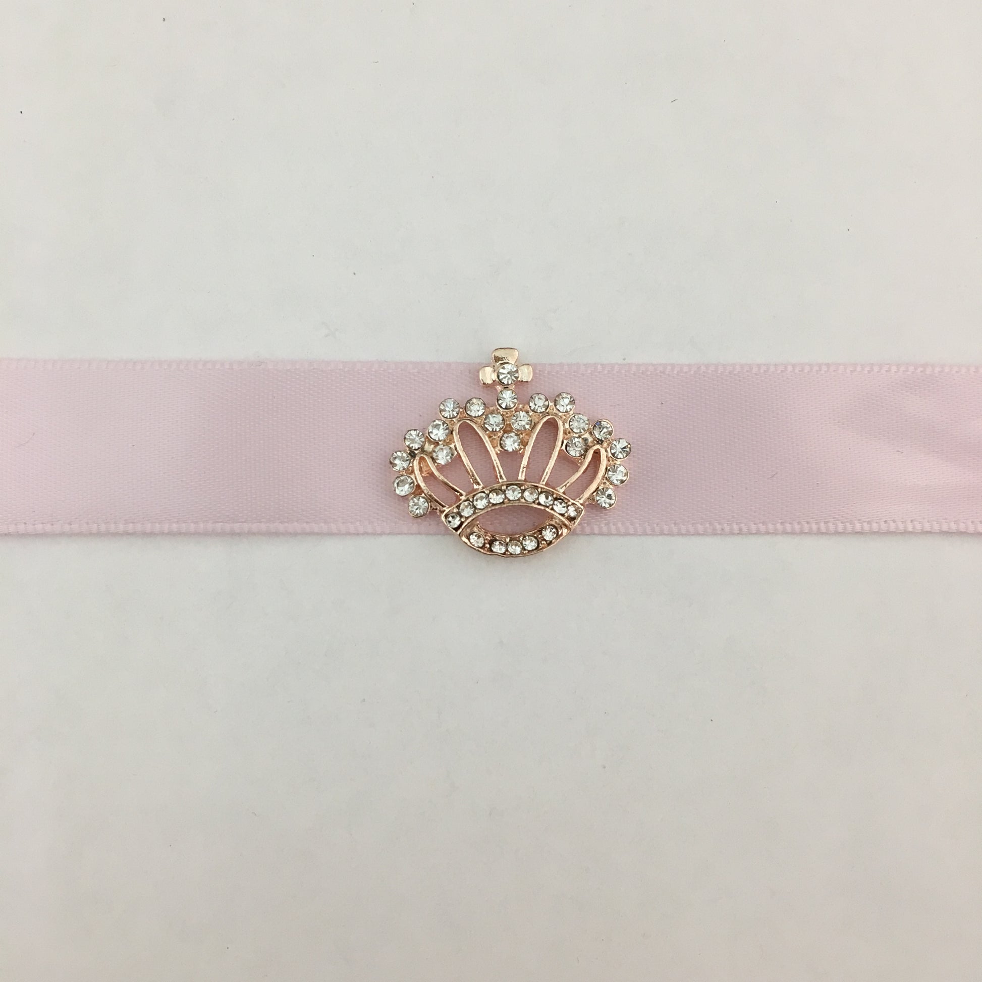 Rose Gold Crown Invitation Buckle Embellishments | Bellaire Wholesale