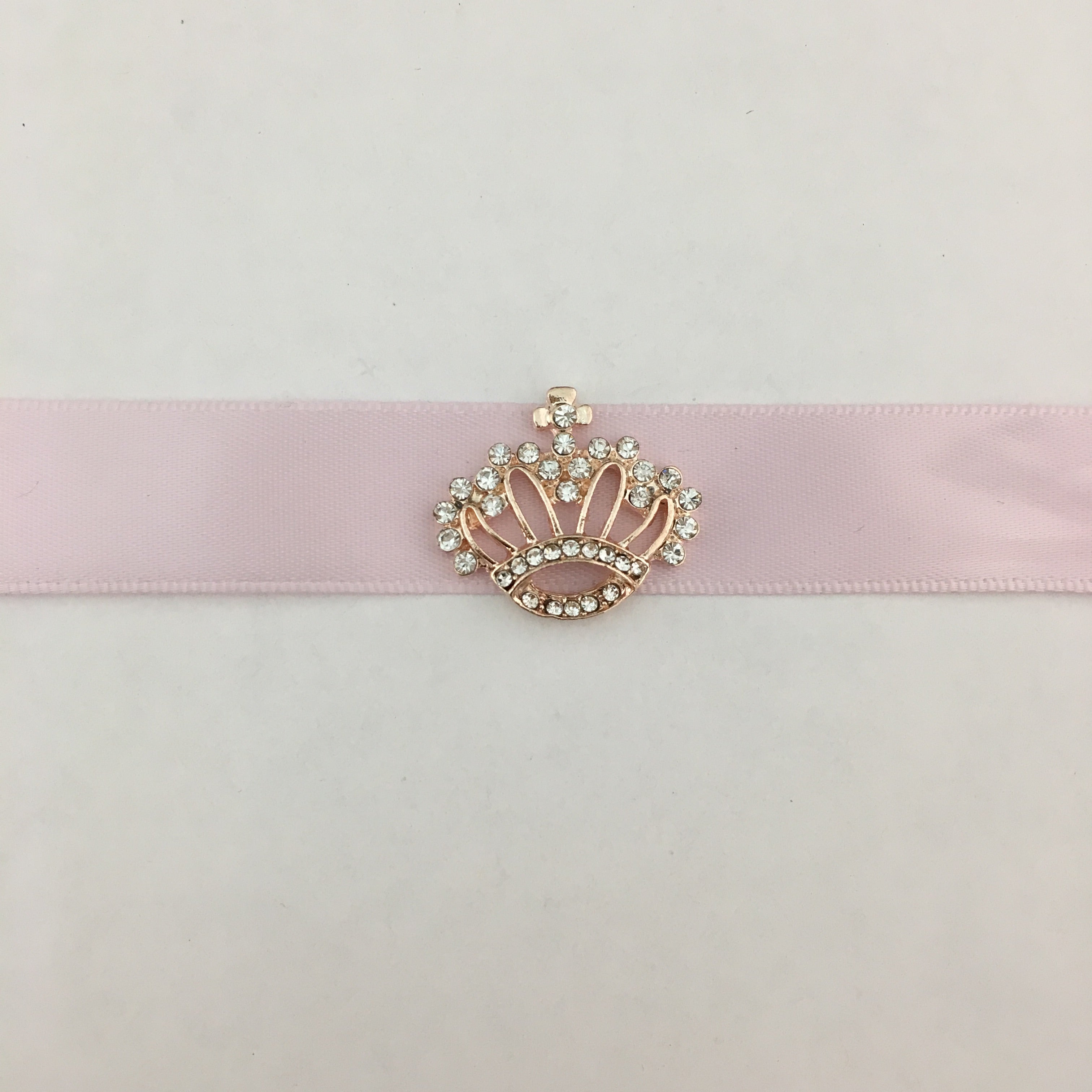 Rose Gold Crown Invitation Buckle Embellishments | Bellaire Wholesale
