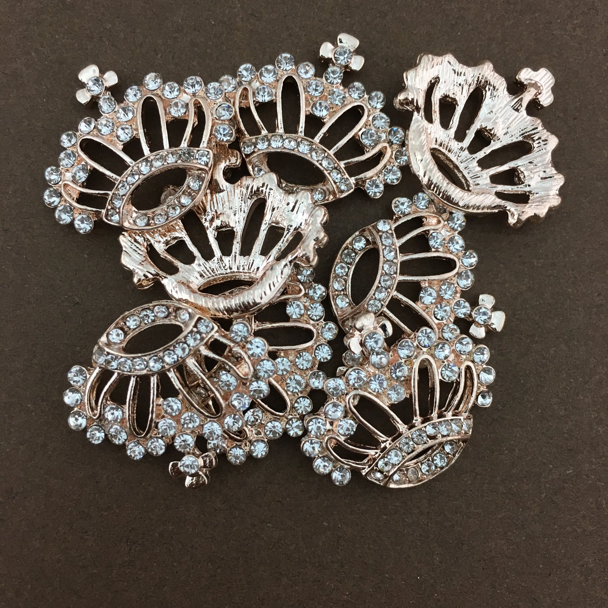 Rose Gold Crown Invitation Buckle Embellishments | Bellaire Wholesale