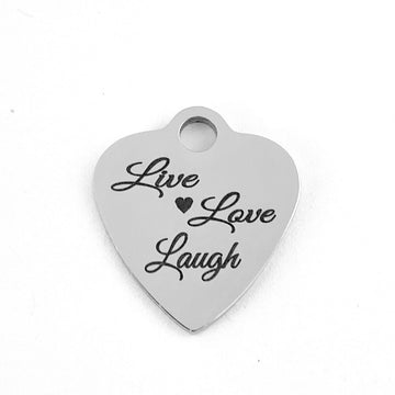 Live Love Laugh Heart Charm, Rose Gold | Bellaire Wholesale