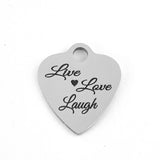 Live Love Laugh Heart Charm, Rose Gold | Bellaire Wholesale
