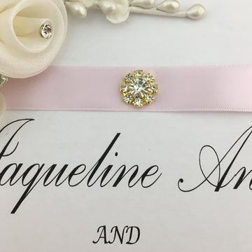 Gold Round Invitation Buckle Embellishments | Bellaire Wholesale