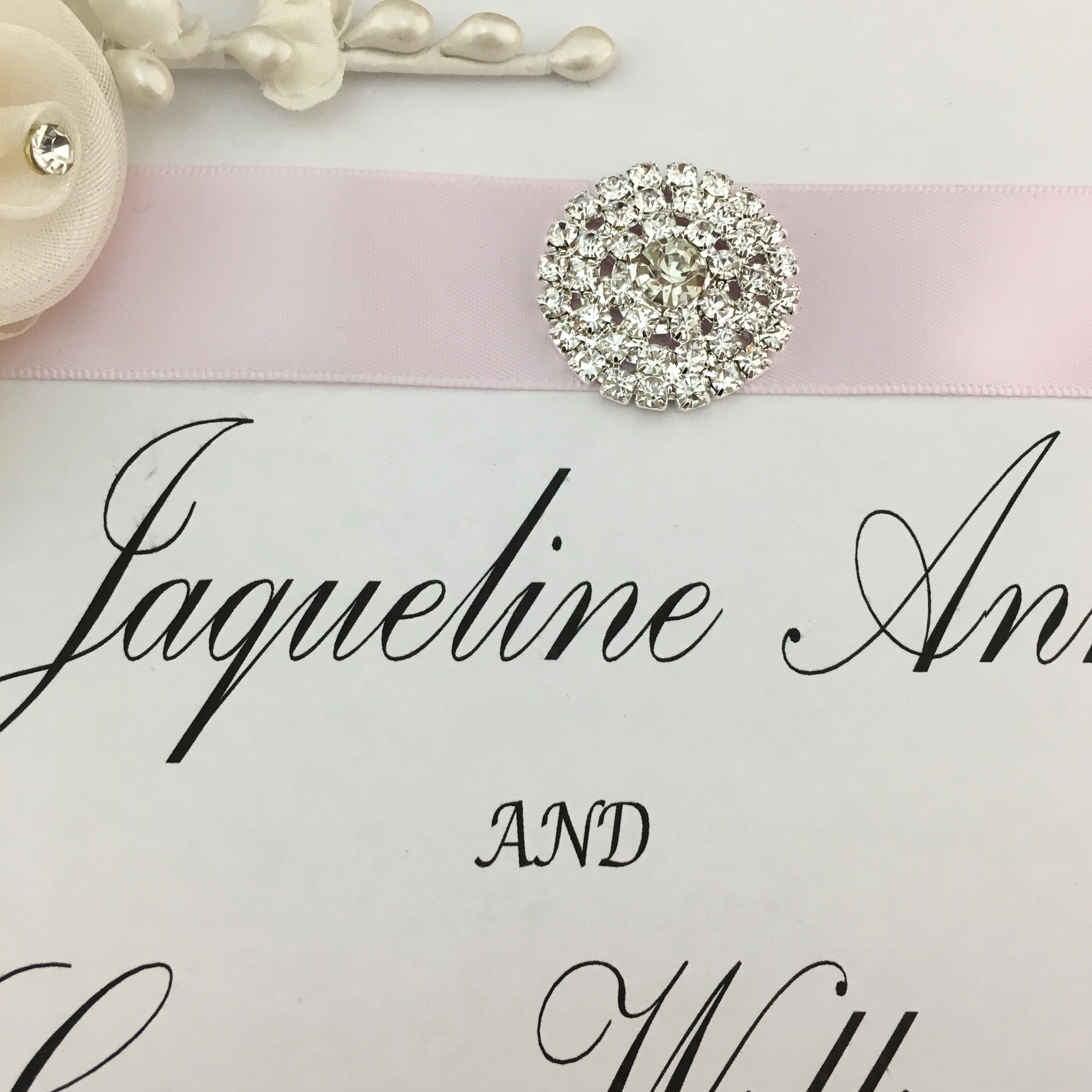 Silver Round Invitation Buckle Embellishments | Bellaire Wholesale
